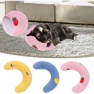 ywkiyrs U-shaped Pet Pillow Comfortable Fluffy Pet Calming Toy,Calming Pillow for Dogs and Cat, Pet Supplies Small Pillow, Calming Cervical Pet Neck Pillow, Support Sleeping Improve (3Pcs(D&E&F))